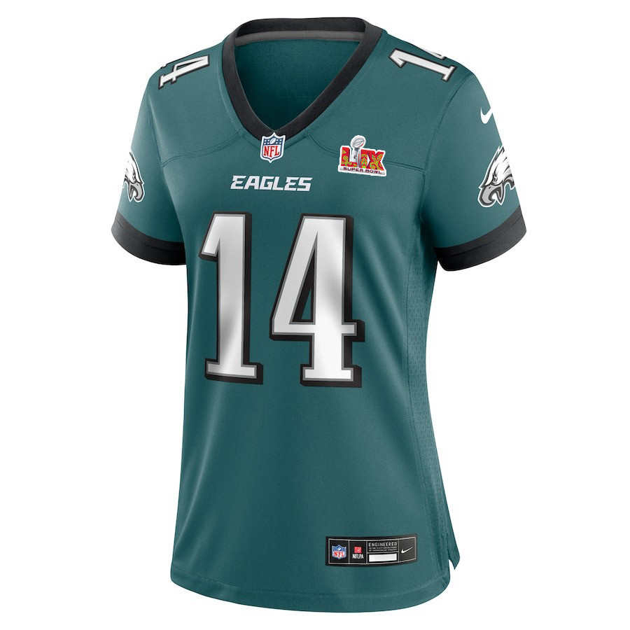 Kenneth Gainwell #14 Philadelphia Eagles Super Bowl LIX Women's Jersey - Midnight Green