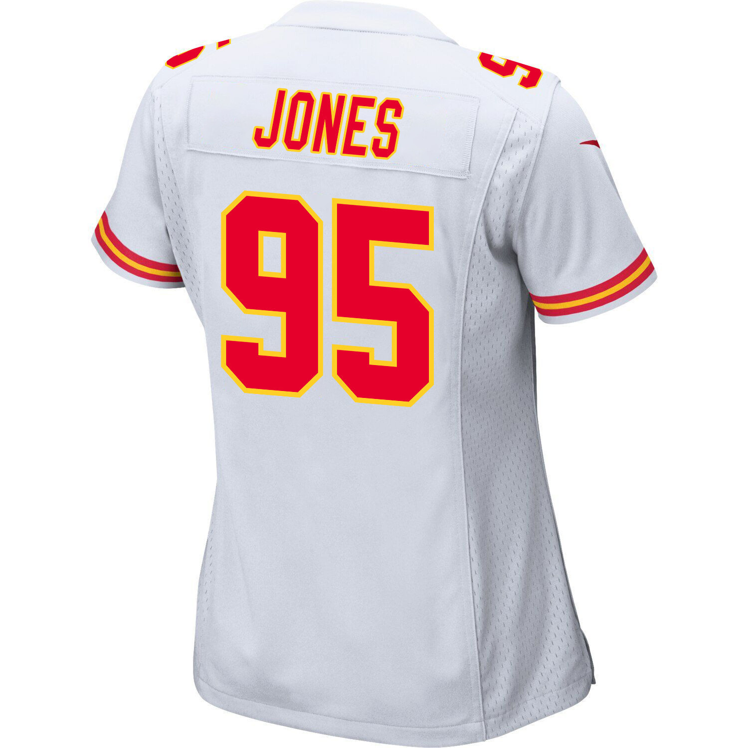 Chris Jones 95 Kansas City Chiefs Super Bowl LVIII Patch Game Women Jersey - White