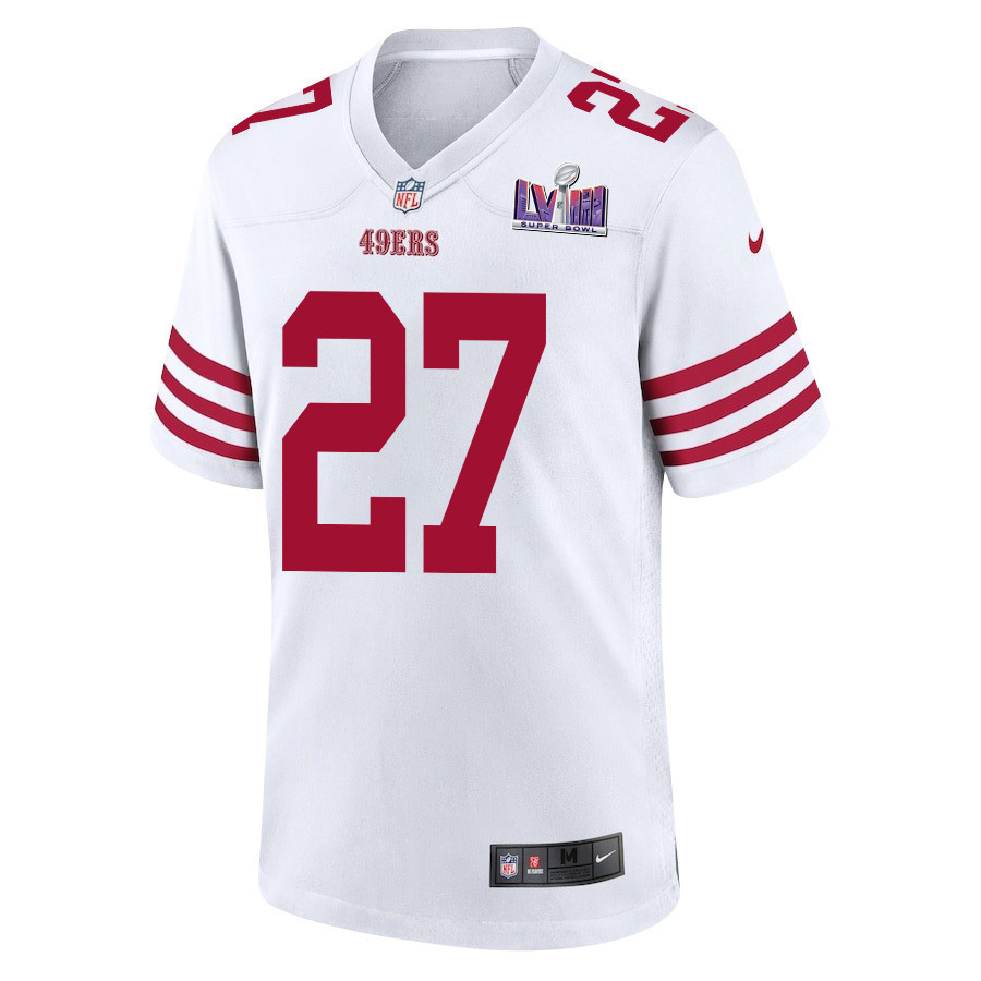 Ji'Ayir Brown 27 San Francisco 49ers Super Bowl LVIII Patch Game Men Jersey - White