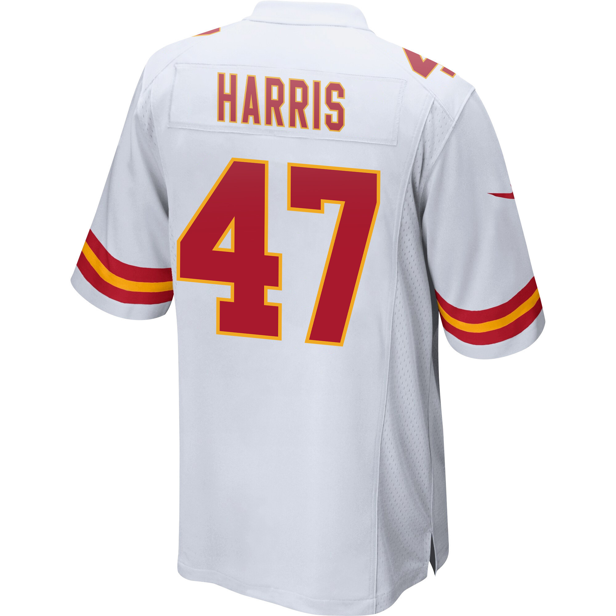 Darius Harris 47 Kansas City Chiefs Super Bowl LVII Champions 3 Stars Men Game Jersey - White