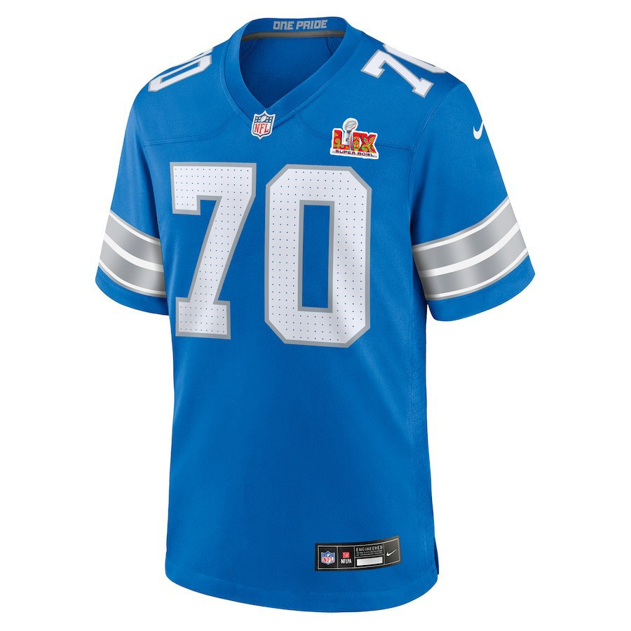 Dan Skipper #70 Detroit Lions Super Bowl LIX Jersey - Men's - Blue
