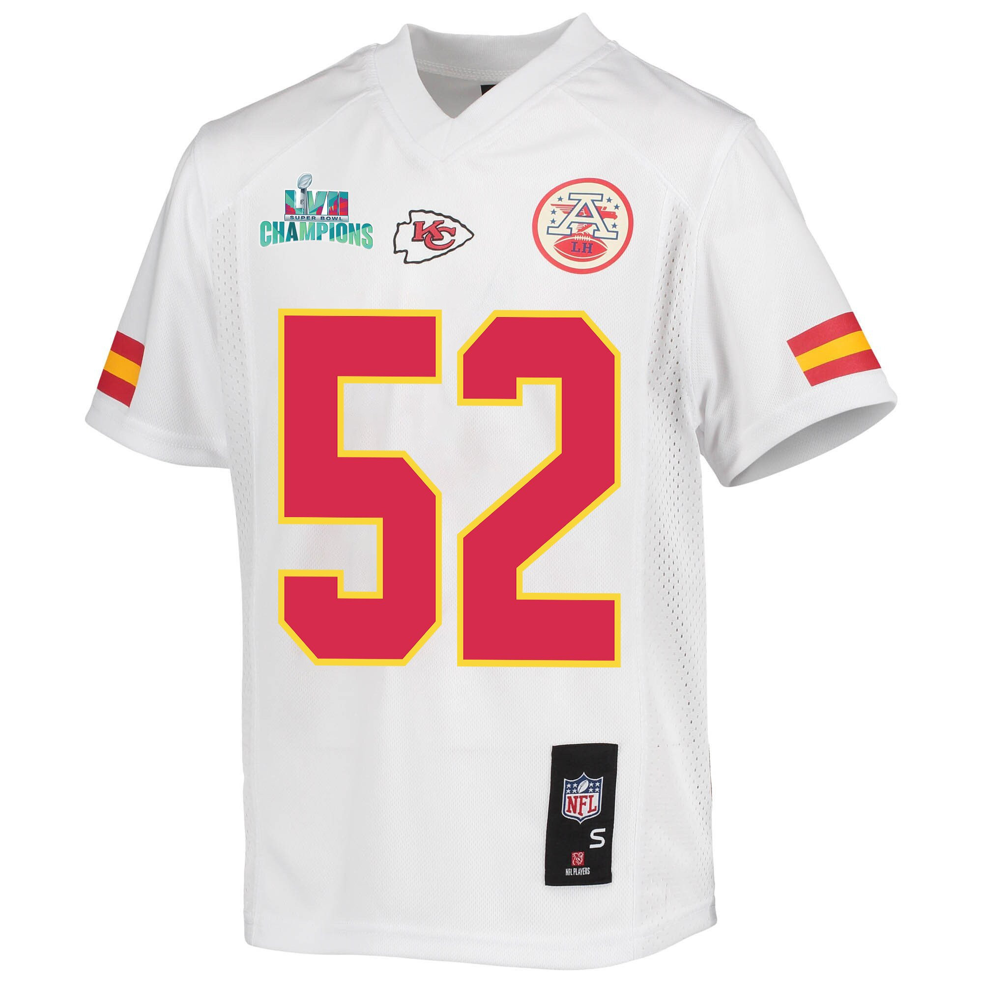 Creed Humphrey 52 Kansas City Chiefs Super Bowl LVII Champions Youth Game Jersey - White