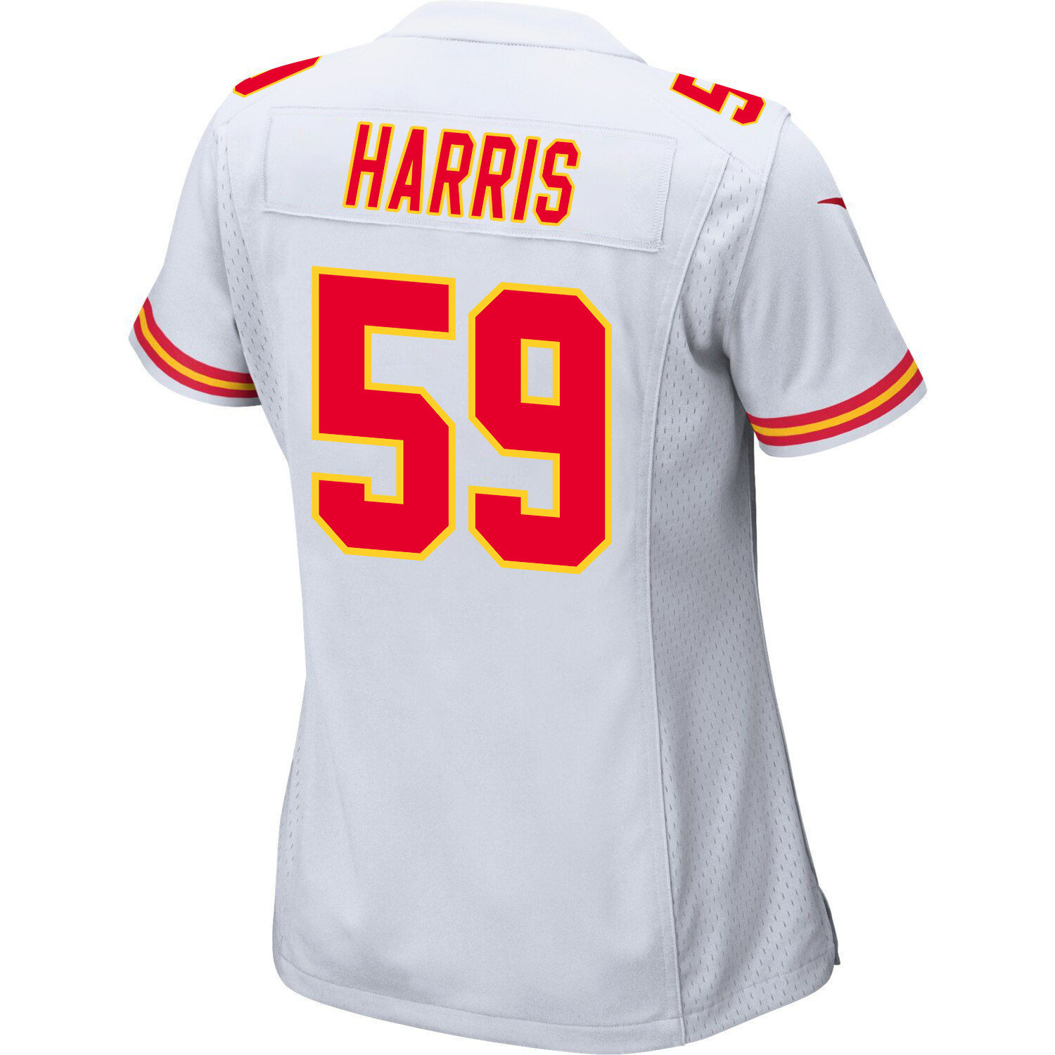 Darius Harris 59 Kansas City Chiefs Super Bowl LVIII Patch Game Women Jersey - White