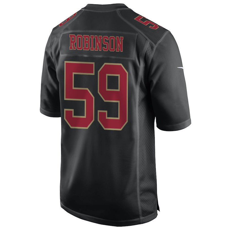 Curtis Robinson 59 San Francisco 49ers Super Bowl LVIII Patch Fashion Game Men Jersey - Carbon Black