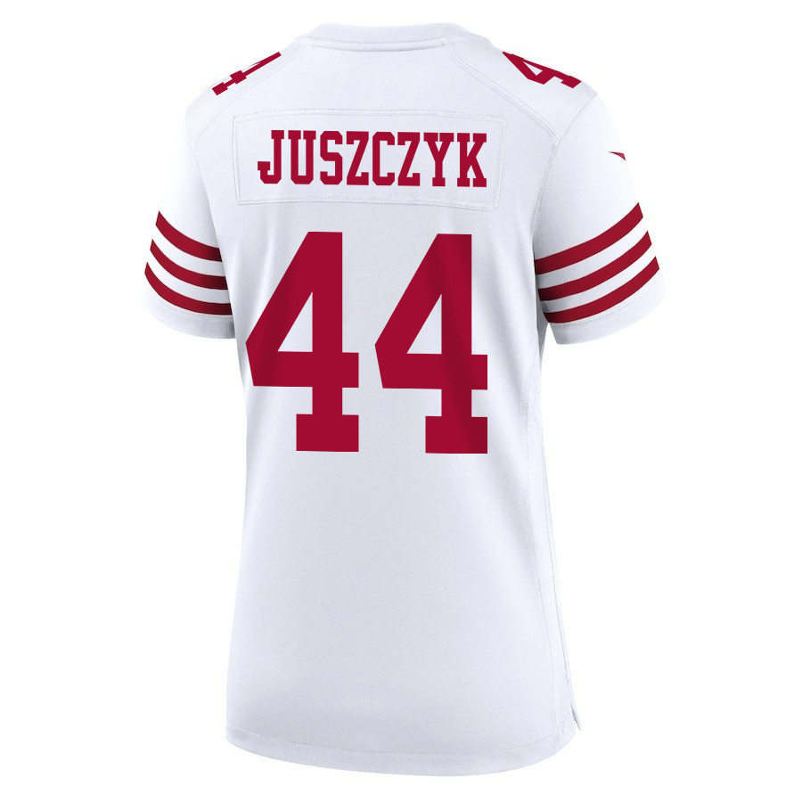 Kyle Juszczyk 44 San Francisco 49ers Super Bowl LVIII Patch Game Women Jersey - White