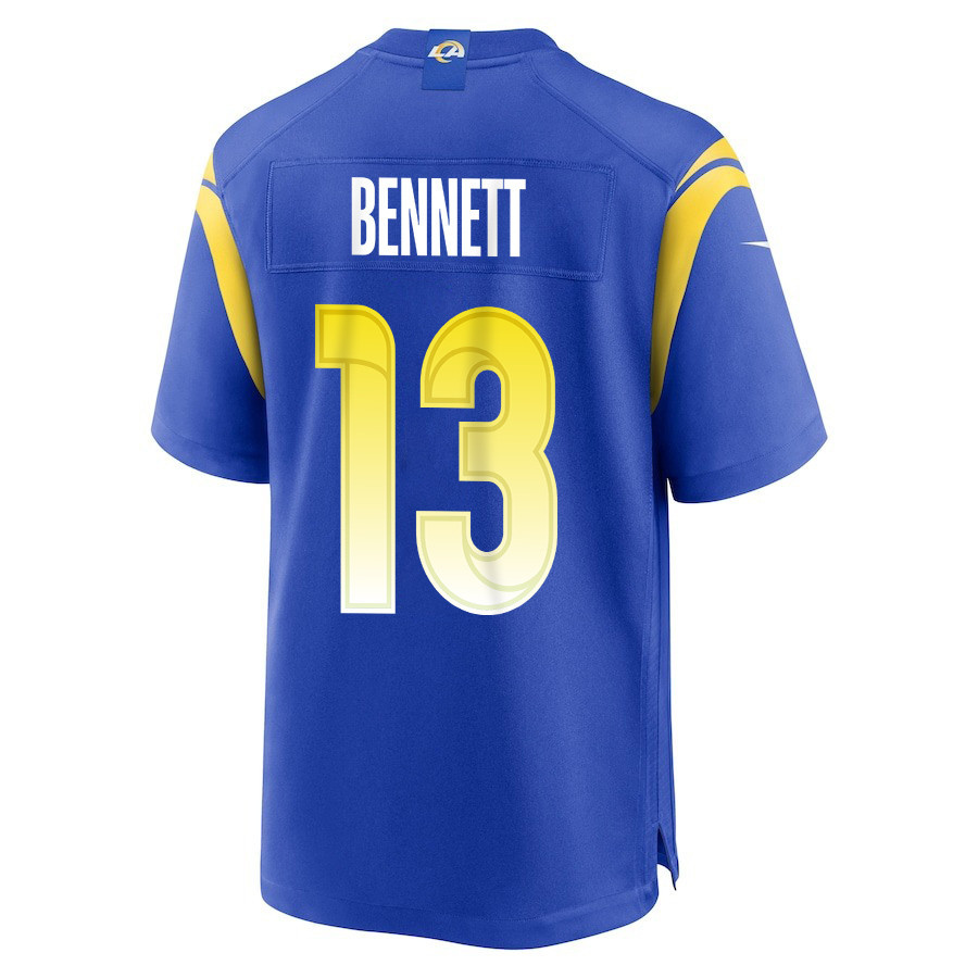 Stetson Bennett 13 Los Angeles Rams Super Bowl LIX New Orleans Patch Game Men Jersey - Royal