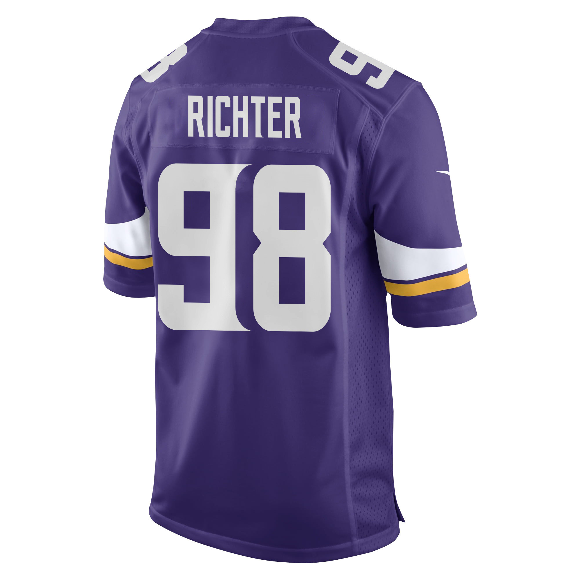 Bo Richter 98 Minnesota Vikings Super Bowl LIX New Orleans Patch Game Men Jersey - Purple