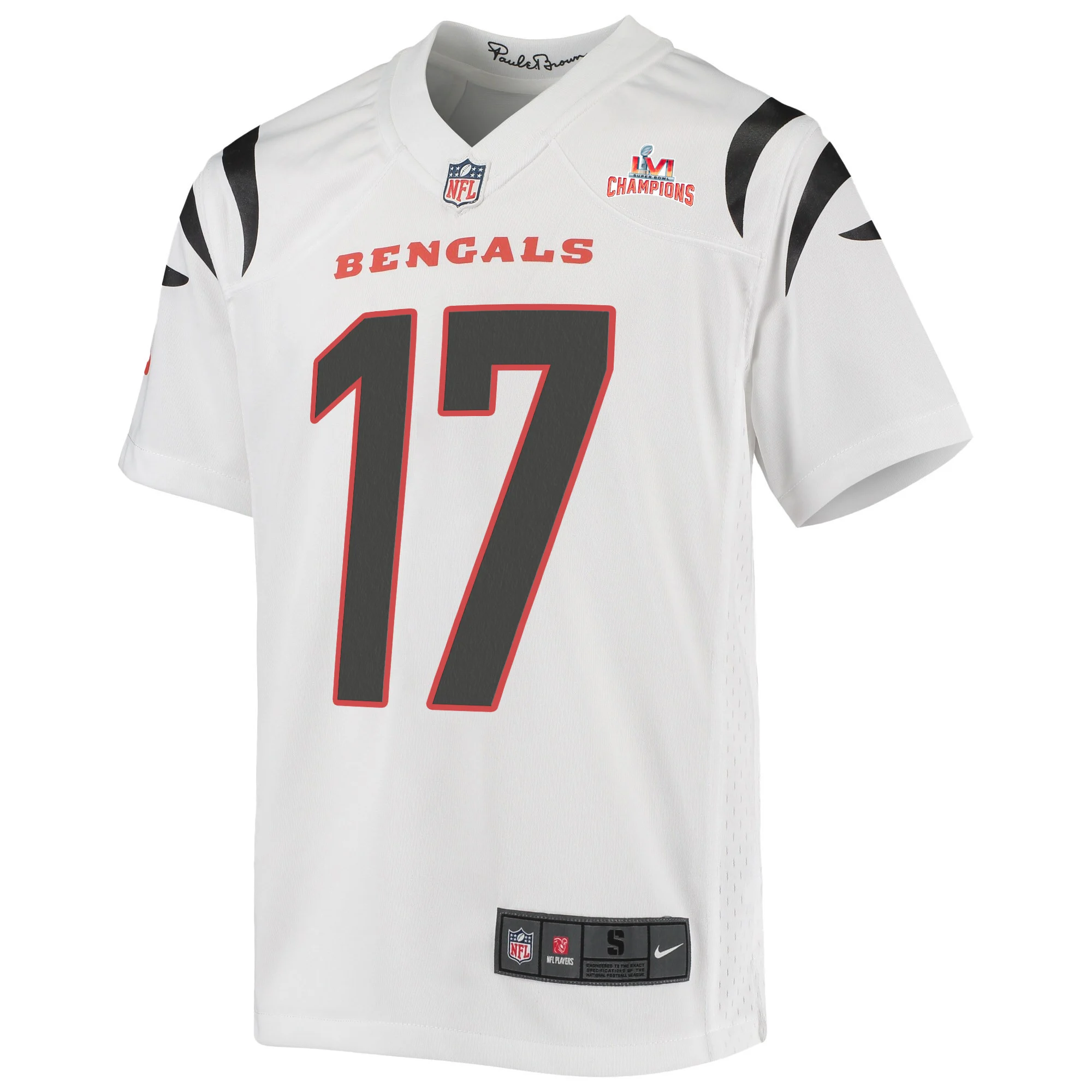 Super Bowl LVI Champions Cincinnati Bengals Stanley Morgan 17 White Youth's Jersey Jersey