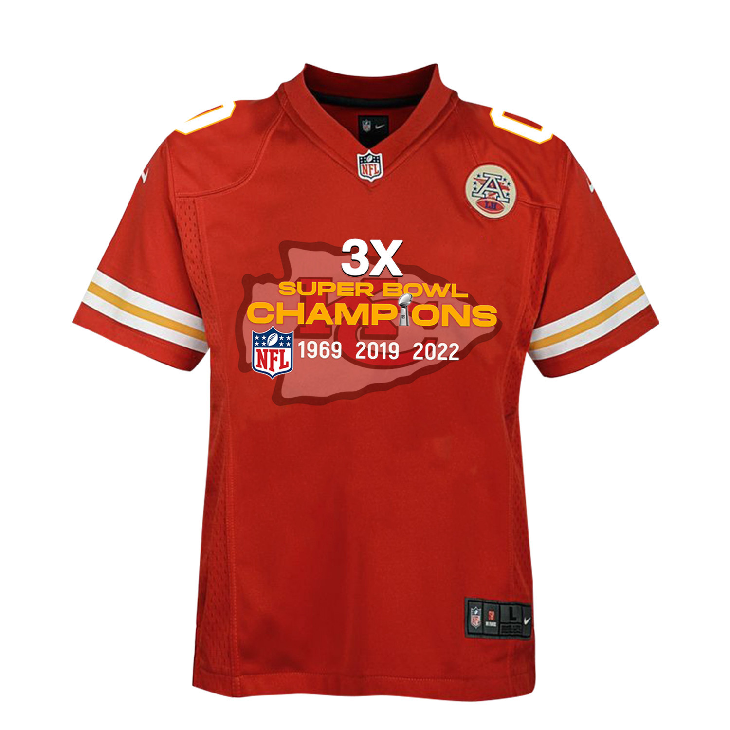 Kansas City Chiefs 3X Super Bowl Champions Jersey - Youth, Red