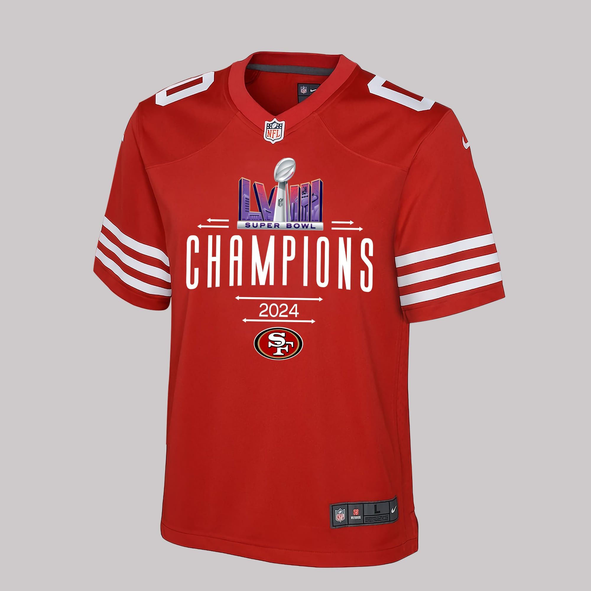 San Francisco 49ers Super Bowl LVIII Game Style YOUTH Jersey - Red V2