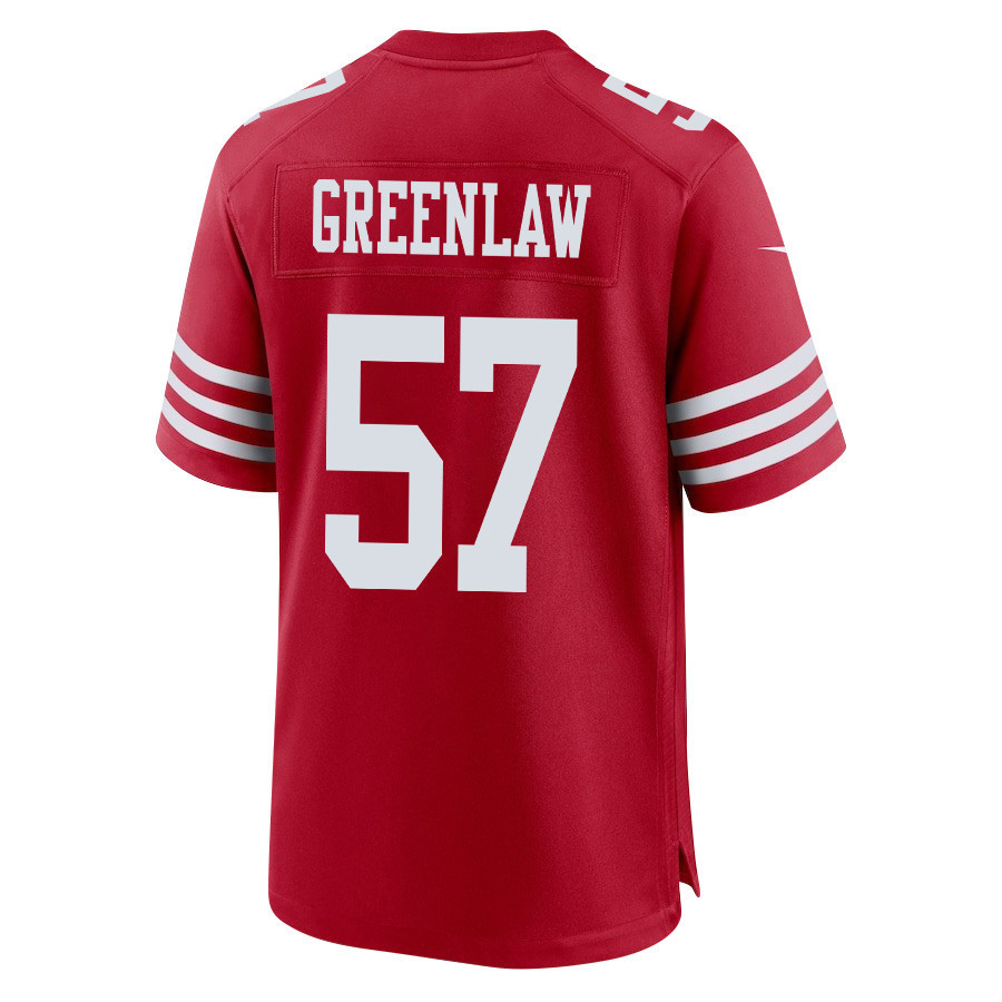 Dre Greenlaw 57 San Francisco 49ers Super Bowl LVIII Patch Game Men Jersey - Scarlet