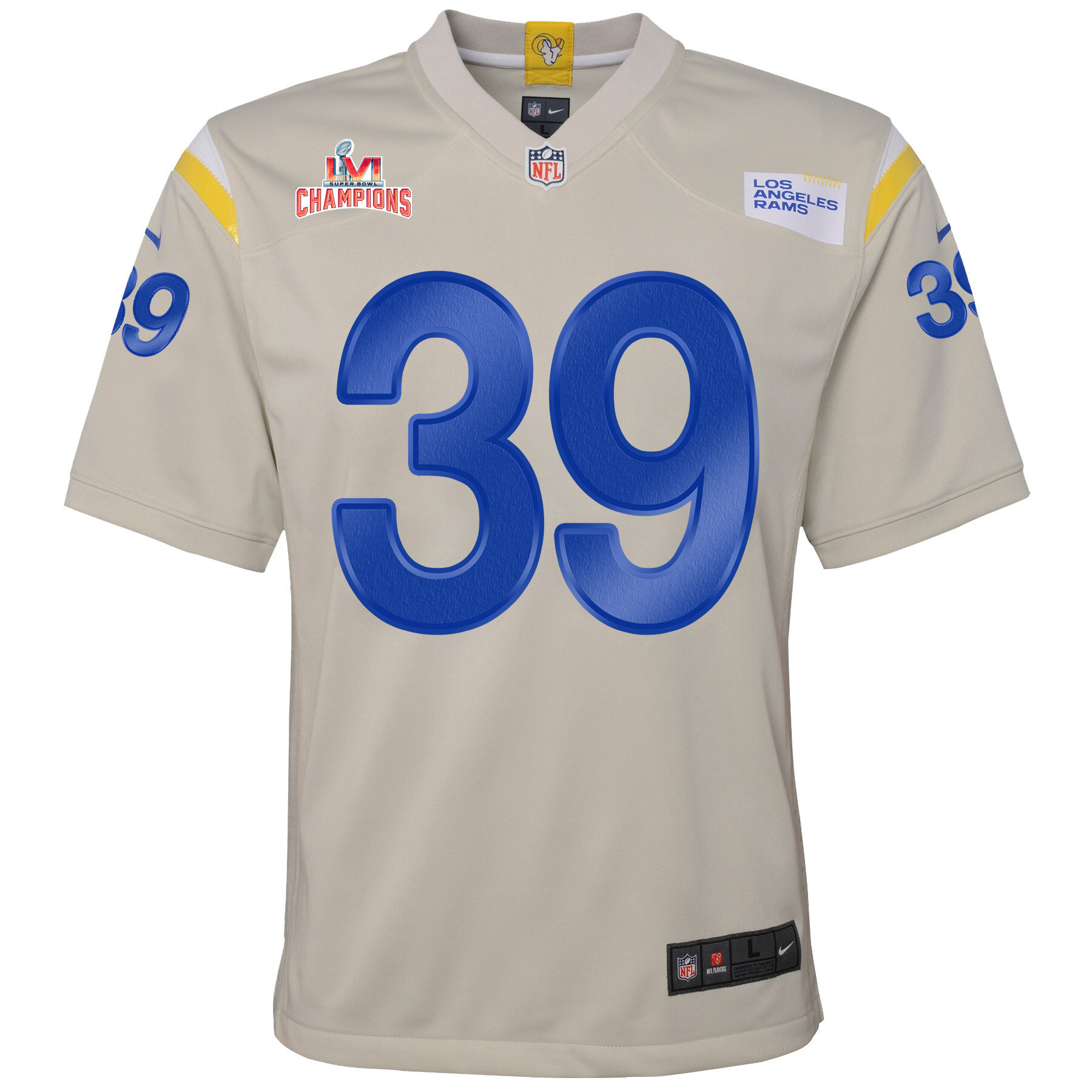 Super Bowl LVI Champions Los Angeles Rams Antoine Brooks Jr. 39 Bone Youth's Jersey Jersey