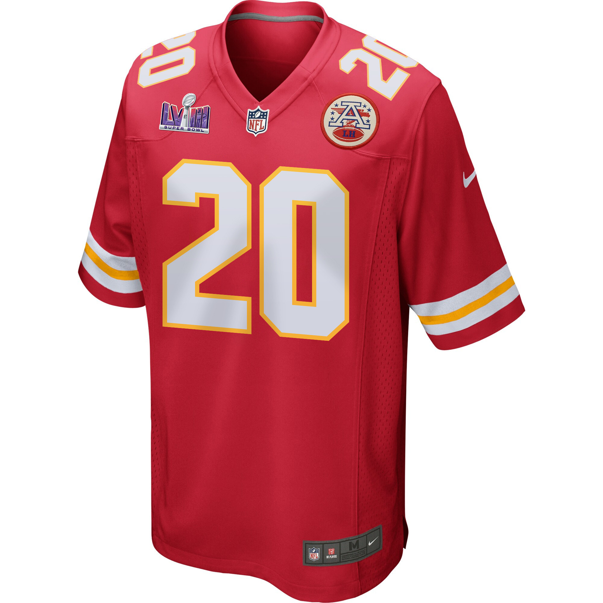 Justin Reid 20 Kansas City Chiefs Super Bowl LVIII Patch Game Men Jersey - Red
