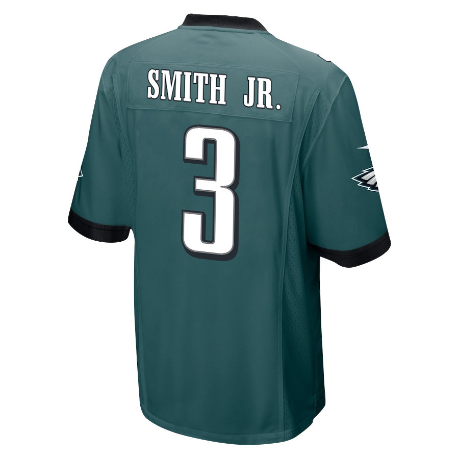 Nolan Smith Jr. 3 Philadelphia Eagles Super Bowl LIX New Orleans Patch Game Men Jersey - Midnight Green