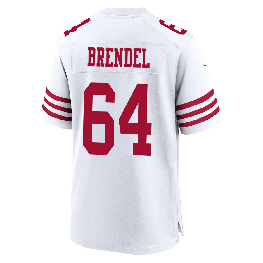 Jake Brendel 64 San Francisco 49ers Super Bowl LVIII Patch Game Men Jersey - White