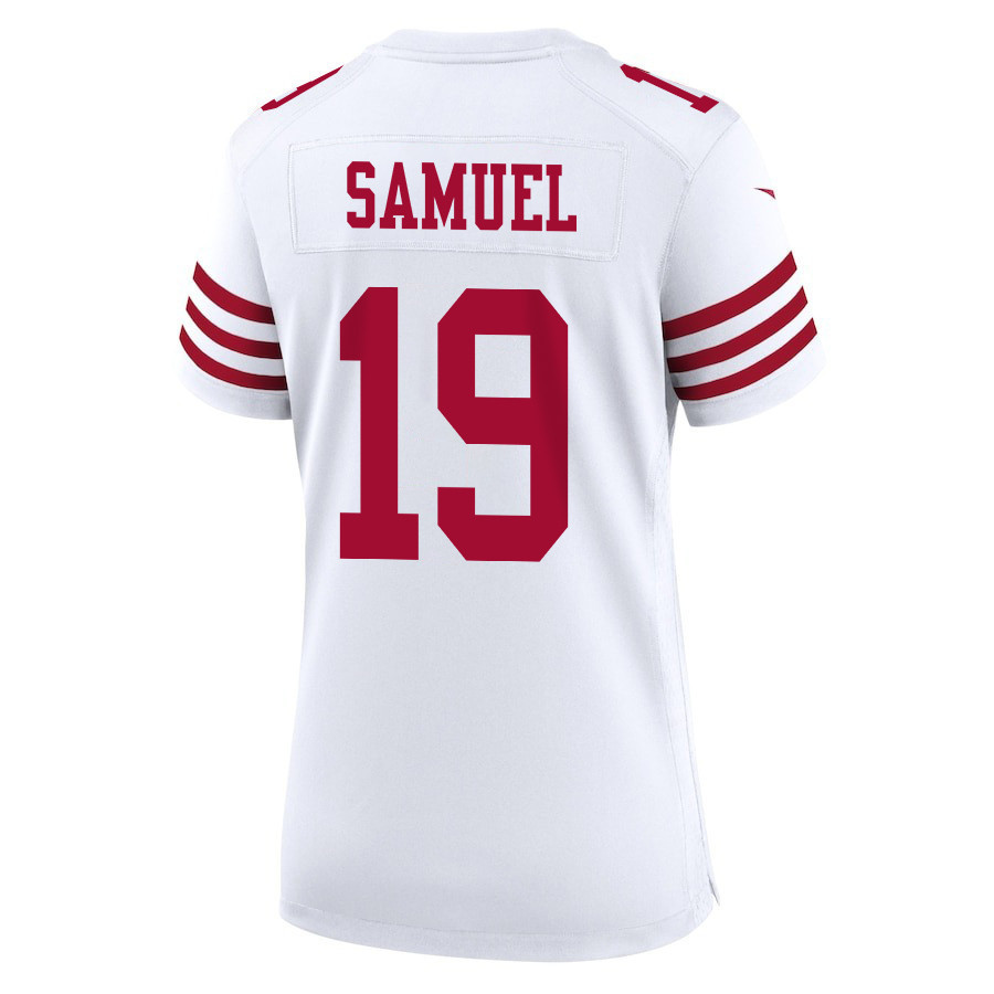 Deebo Samuel 19 San Francisco 49ers Super Bowl LVIII Patch Game Women Jersey - White