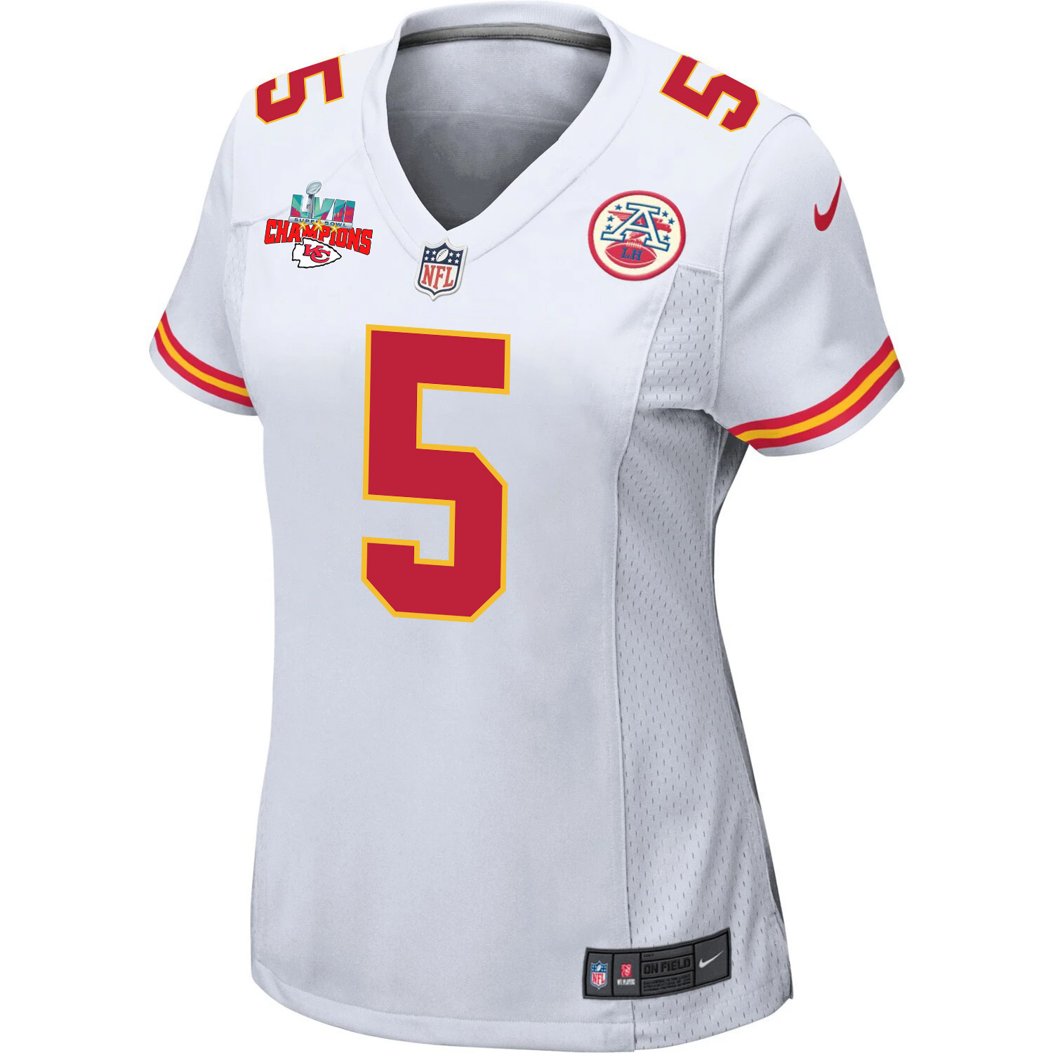 Tommy Townsend 5 Kansas City Chiefs Super Bowl LVII Champions 3 Stars Women Game Jersey - White