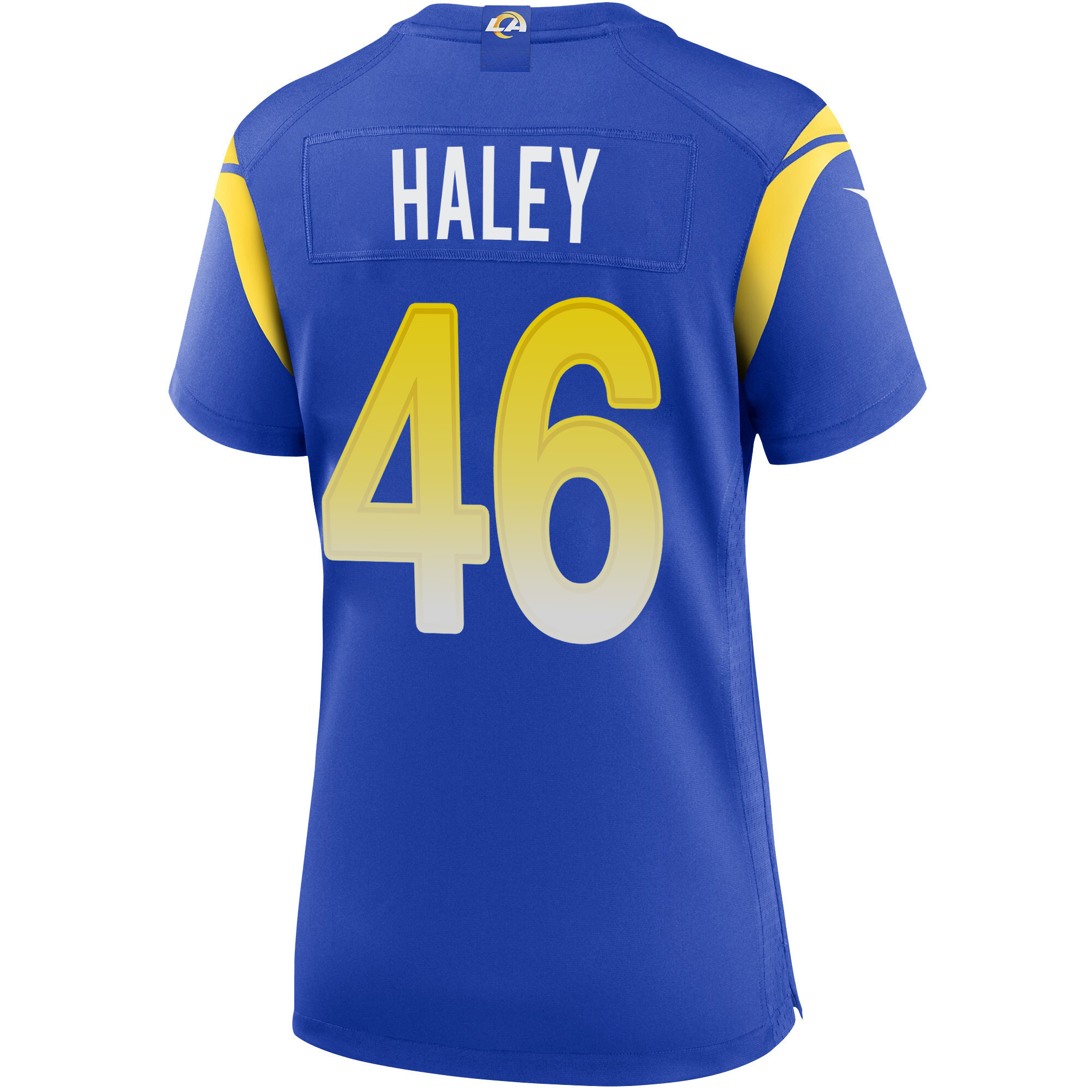 Super Bowl LVI Champions Los Angeles Rams Grant Haley 46 Royal Women's Jersey Jersey