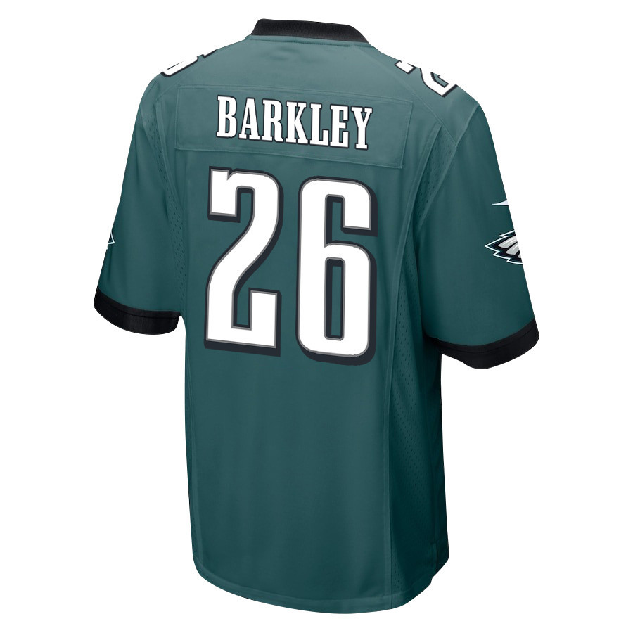 Saquon Barkley 26 Philadelphia Eagles Super Bowl LIX New Orleans Patch Game Men Jersey - Midnight Green