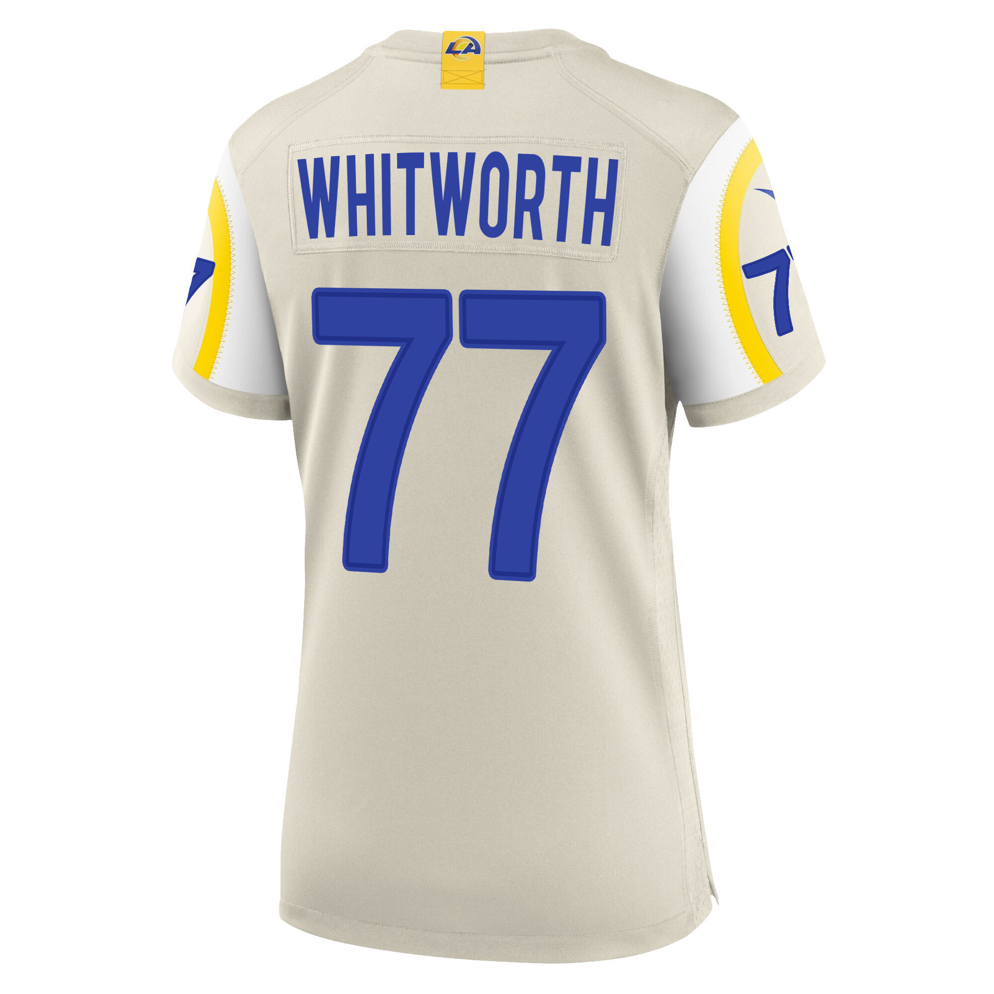 Super Bowl LVI Champions Los Angeles Rams Andrew Whitworth 77 Bone Women's Jersey Jersey