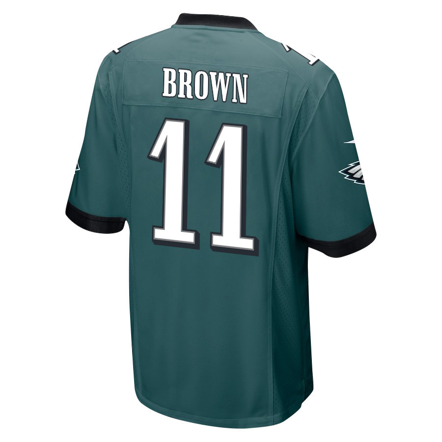 A.J. Brown 11 Philadelphia Eagles Super Bowl LIX New Orleans Patch Game Men Jersey - Midnight Green