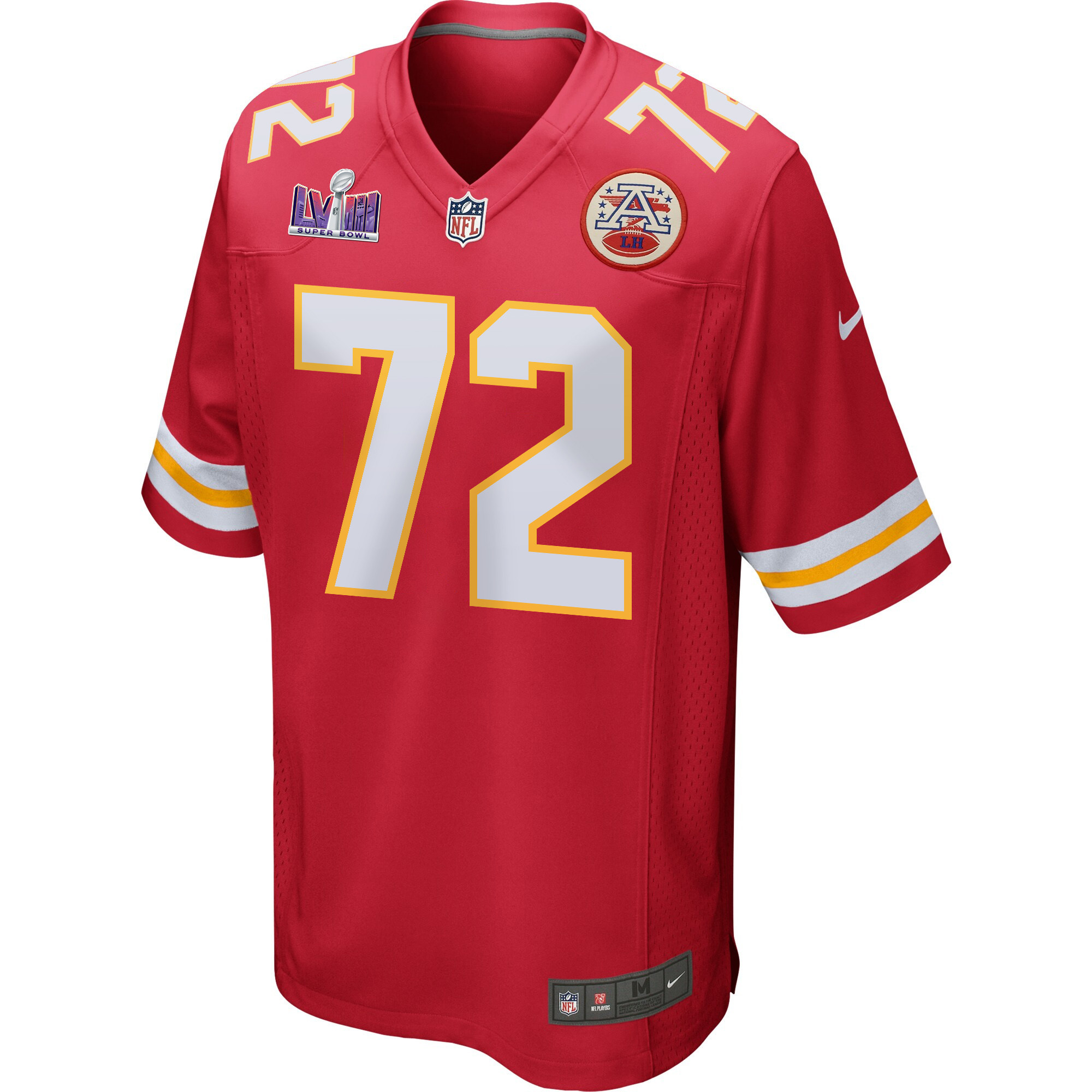 Chukwuebuka Godrick 72 Kansas City Chiefs Super Bowl LVIII Patch Game Men Jersey - Red