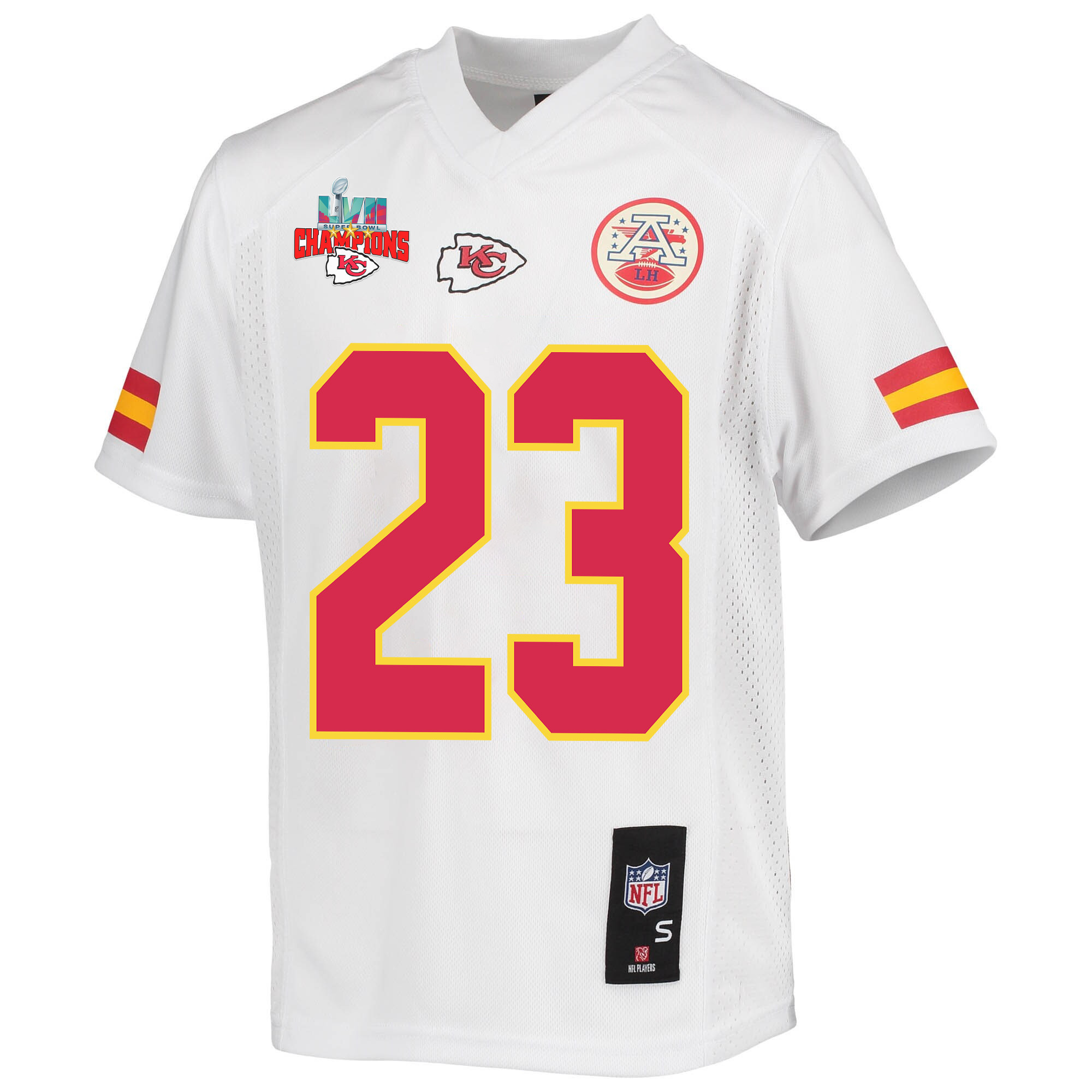 Joshua Williams 23 Kansas City Chiefs Super Bowl LVII Champions 3 Stars Youth Game Jersey - White