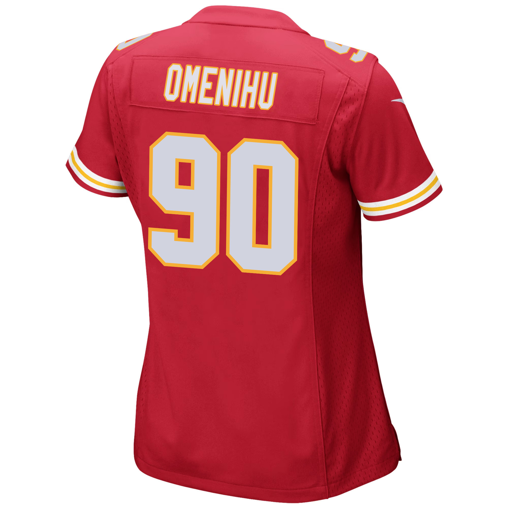 Charles Omenihu 90 Kansas City Chiefs Super Bowl LVIII Patch Game Women Jersey - Red