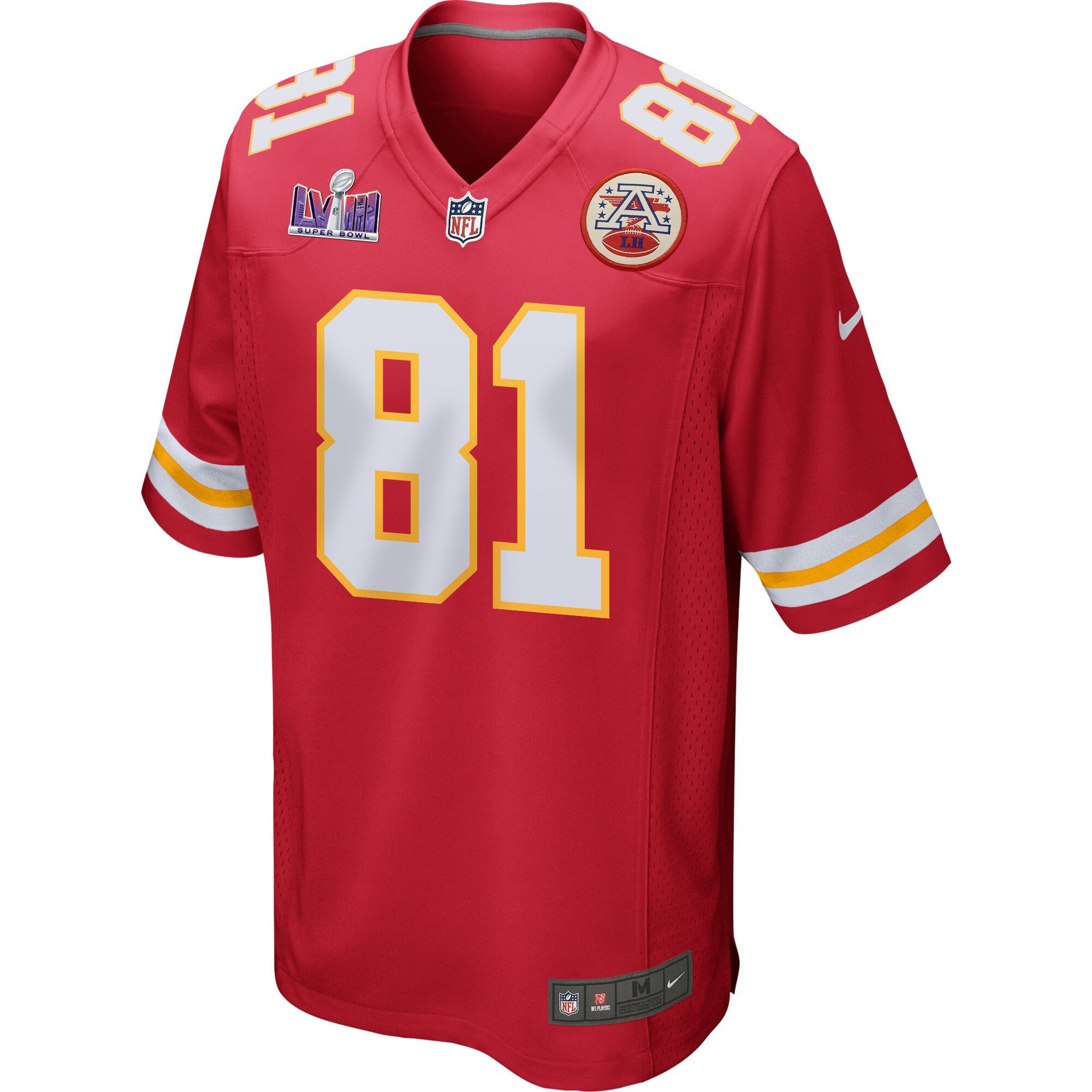 Blake Bell 81 Kansas City Chiefs Super Bowl LVIII Patch Game Men Jersey - Red