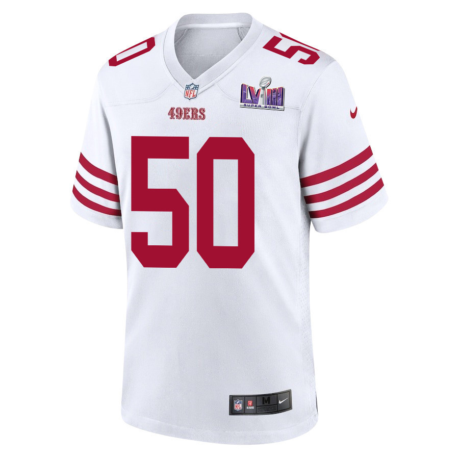 Jalen Graham 50 San Francisco 49ers Super Bowl LVIII Patch Game Men Jersey - White