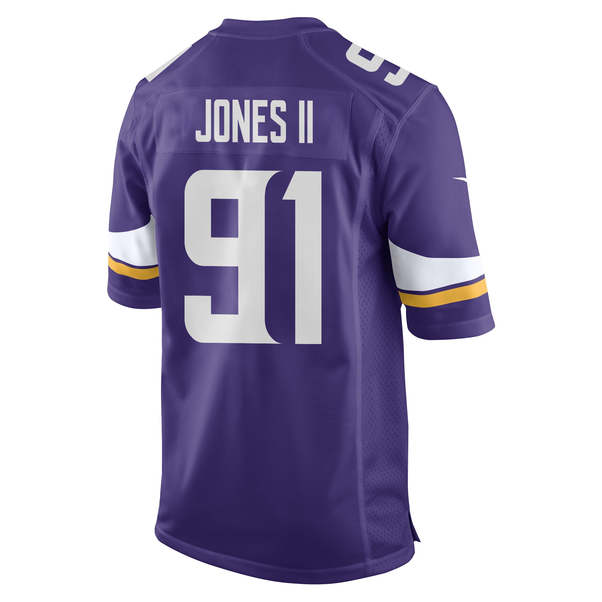 Pat Jones II 91 Minnesota Vikings Super Bowl LIX New Orleans Patch Game Men Jersey - Purple