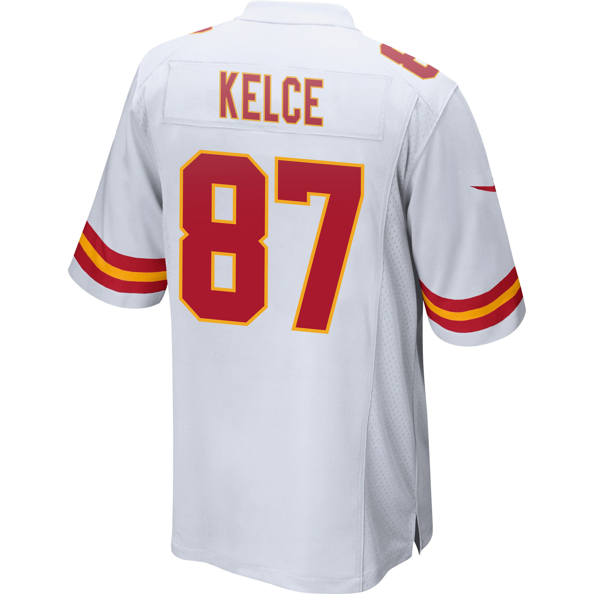 Travis Kelce 87 Kansas City Chiefs Super Bowl LVII Champions 3 Stars Men Game Jersey - White
