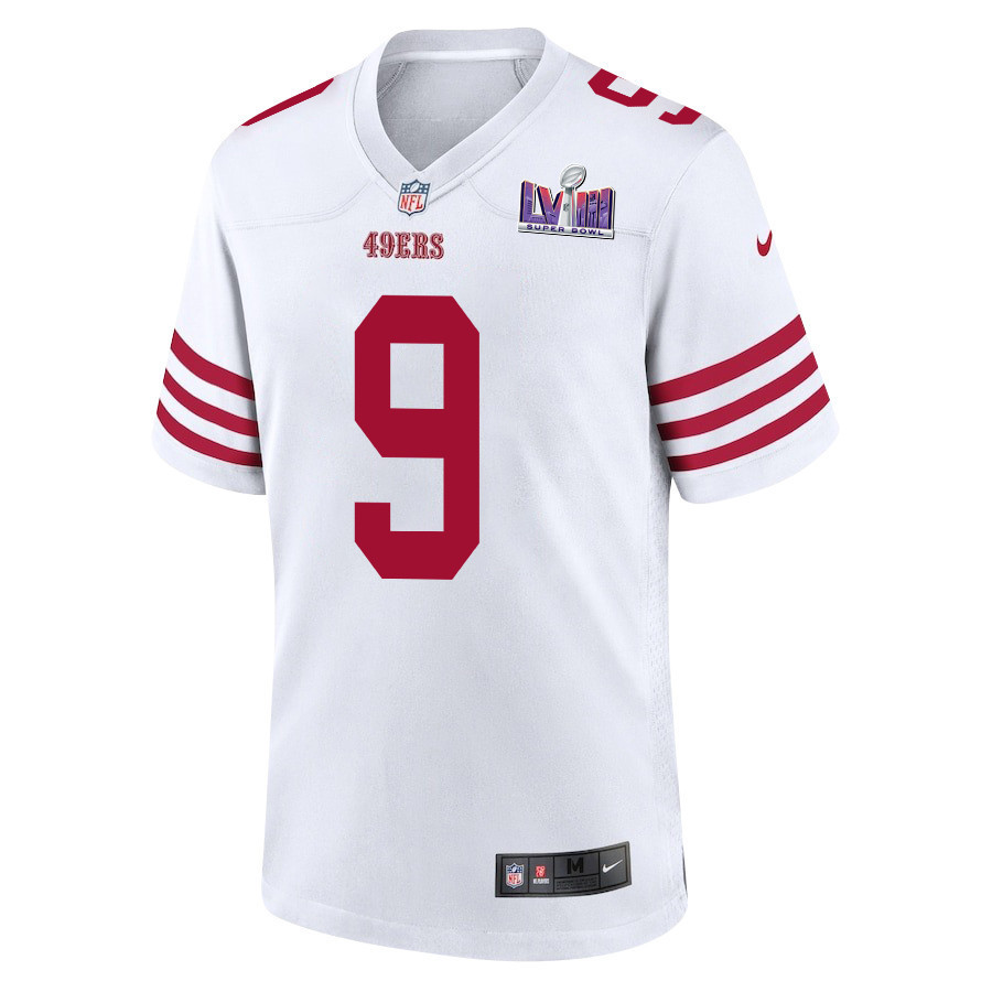 Brayden Willis 9 San Francisco 49ers Super Bowl LVIII Patch Game Men Jersey - White