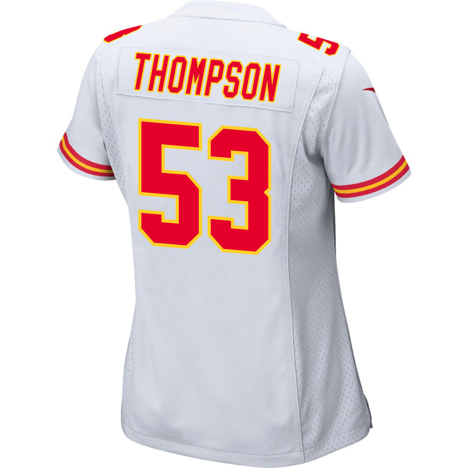BJ Thompson 53 Kansas City Chiefs Super Bowl LVIII Patch Game Women Jersey - White