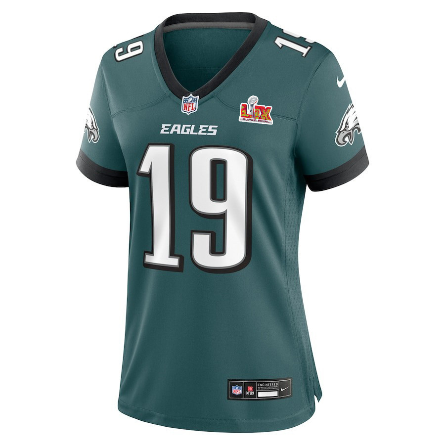 Josh Sweat #19 Philadelphia Eagles Super Bowl LIX Women's Jersey - Midnight Green