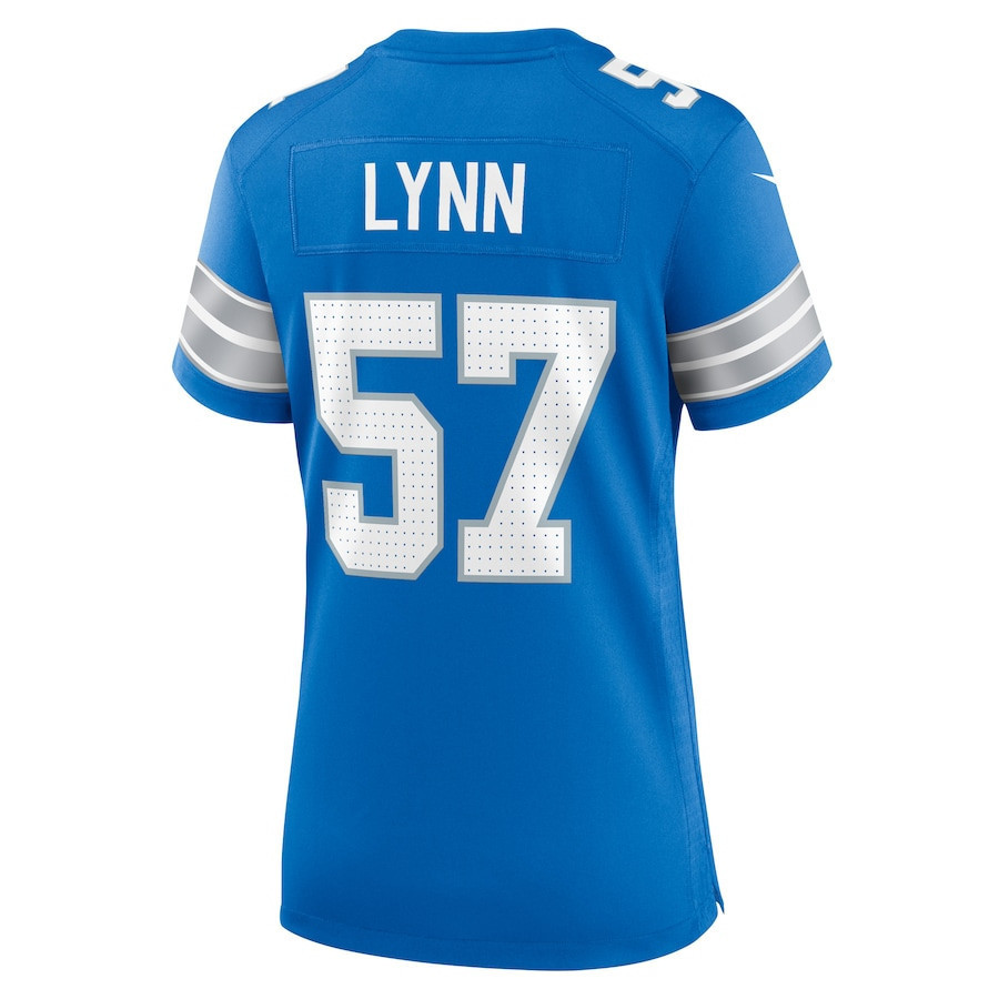 Nate Lynn #57 Detroit Lions Super Bowl LIX Women's Jersey - Blue