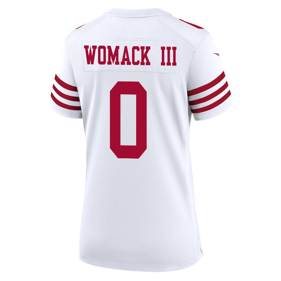 Samuel Womack III 0 San Francisco 49ers Super Bowl LVIII Patch Game Women Jersey - White