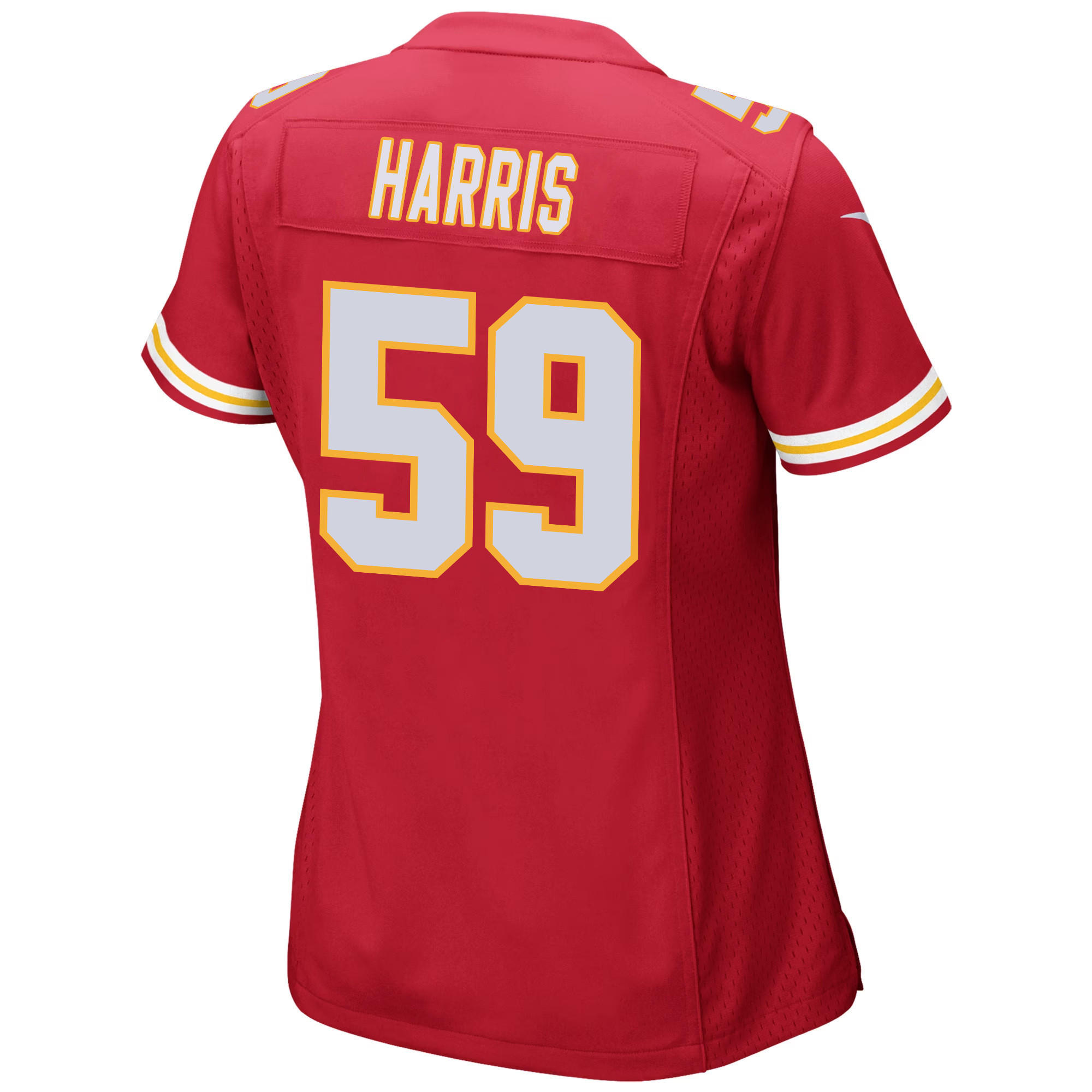 Darius Harris 59 Kansas City Chiefs Super Bowl LVIII Patch Game Women Jersey - Red
