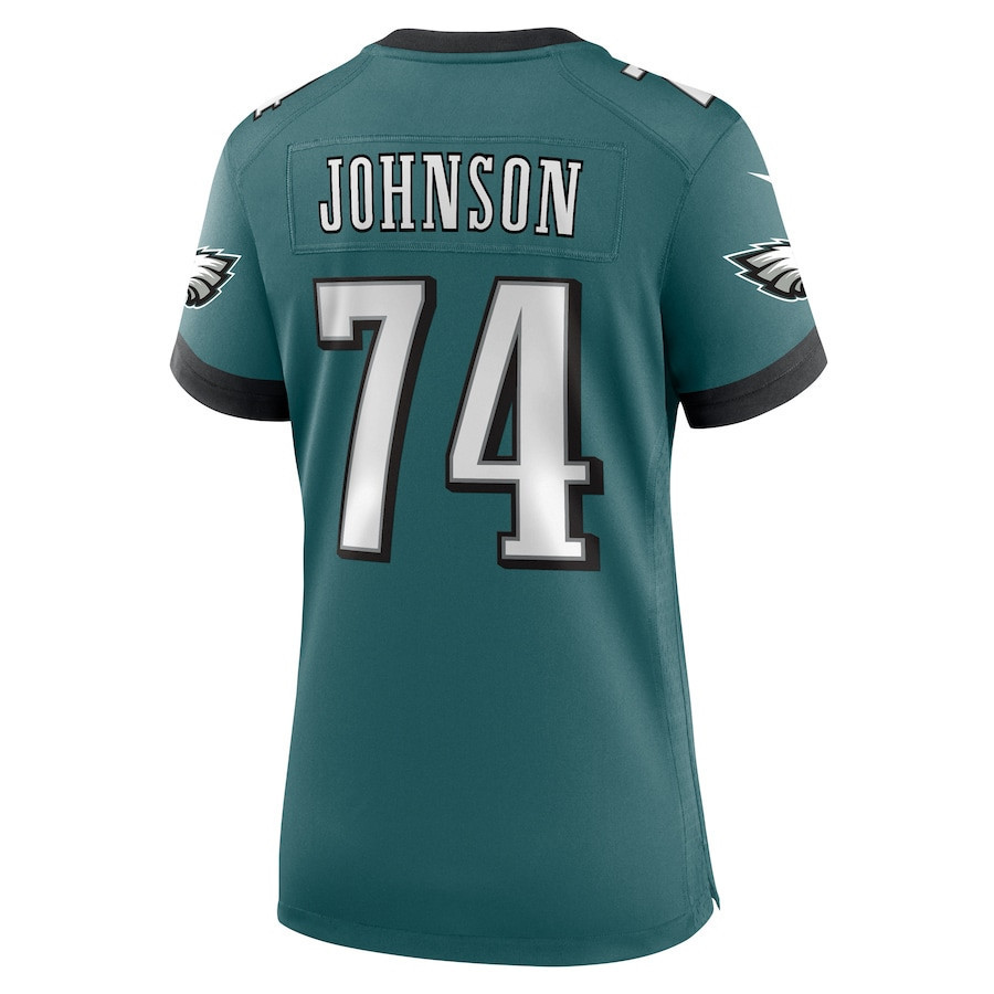 Fred Johnson #74 Philadelphia Eagles Super Bowl LIX Women's Jersey - Midnight Green