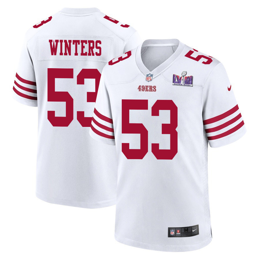 Dee Winters 53 San Francisco 49ers Super Bowl LVIII Patch Game Men Jersey - White