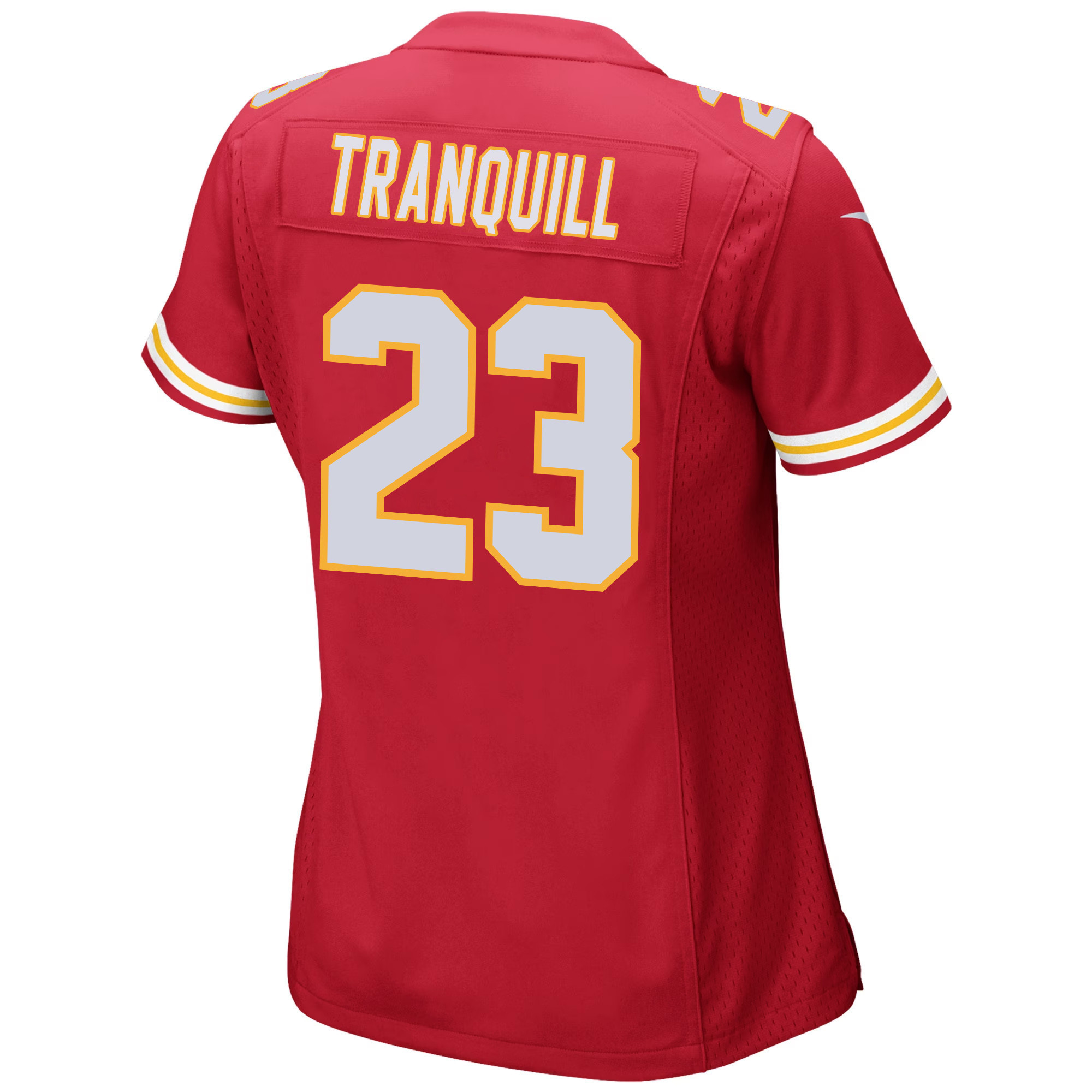 Drue Tranquill 23 Kansas City Chiefs Super Bowl LVIII Patch Game Women Jersey - Red