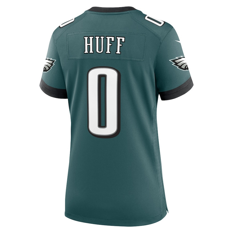 Bryce Huff #0 Philadelphia Eagles Super Bowl LIX Women's Jersey - Midnight Green