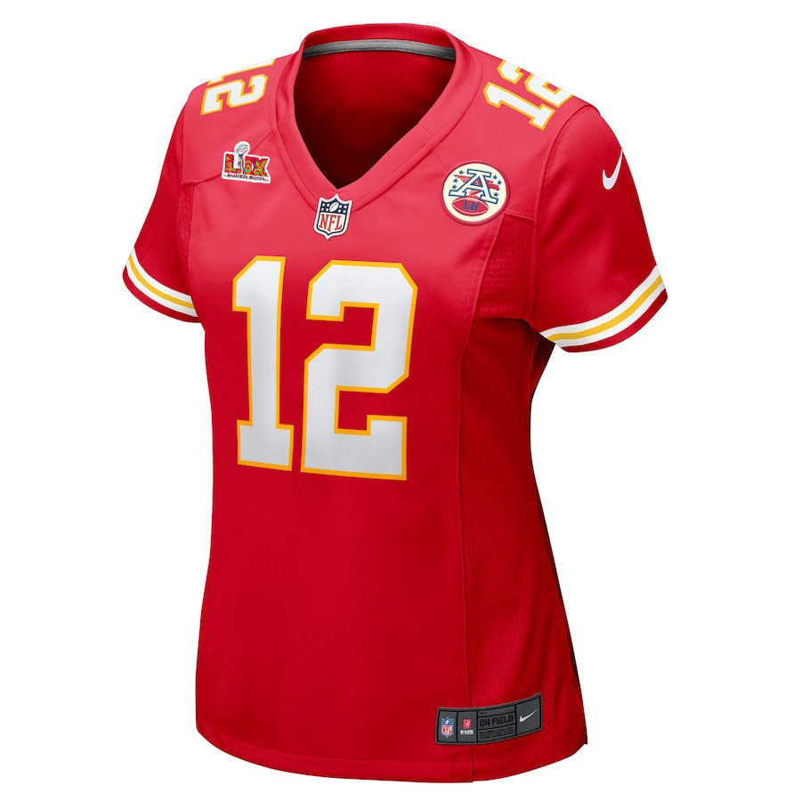 Jared Wiley #12 Kansas City Chiefs Super Bowl LIX Women's Jersey - Red