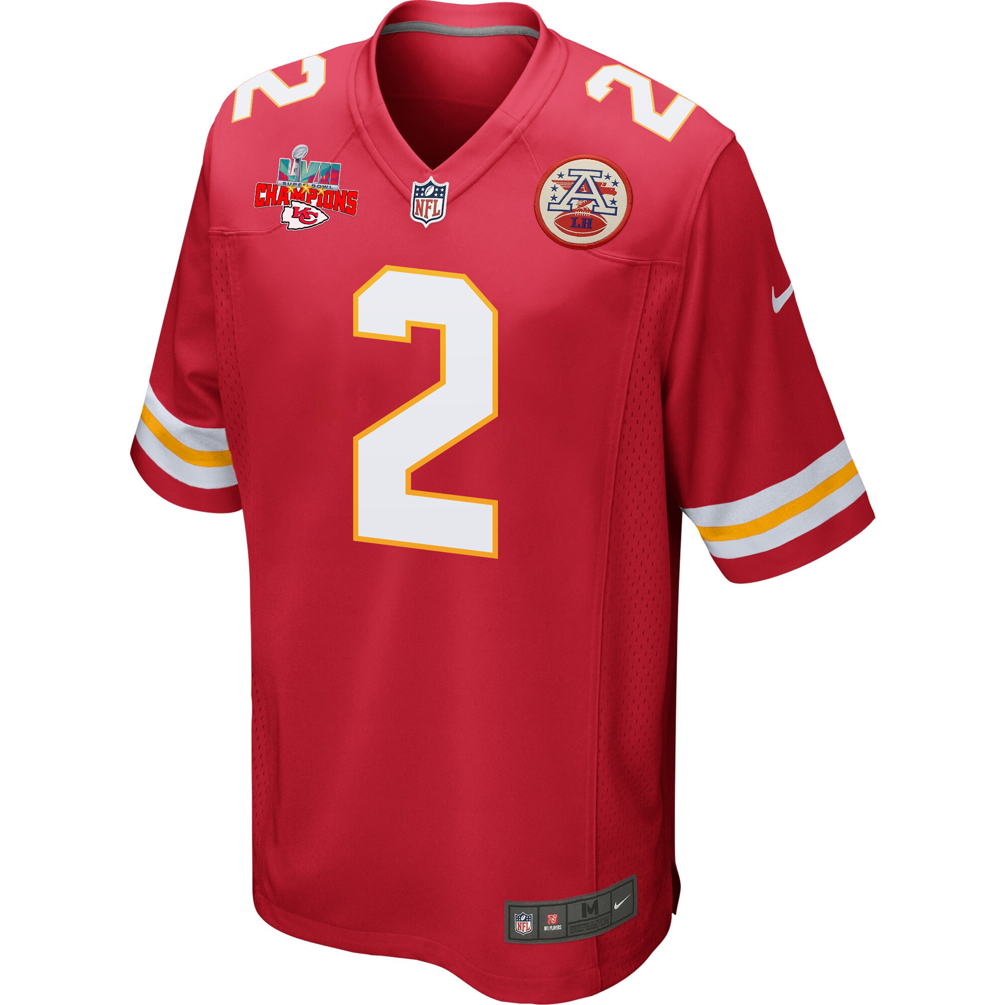 Ronald Jones 2 Kansas City Chiefs Super Bowl LVII Champions 3 Stars Men Game Jersey - Red