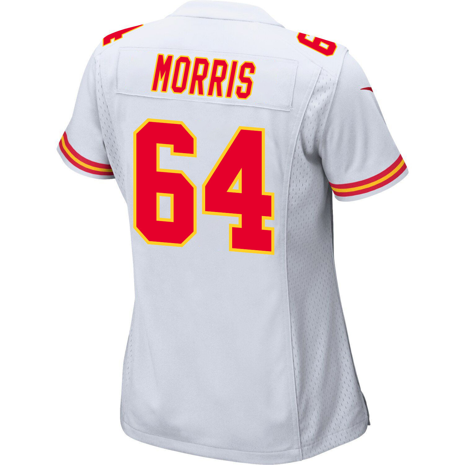 Wanya Morris 64 Kansas City Chiefs Super Bowl LVIII Patch Game Women Jersey - White