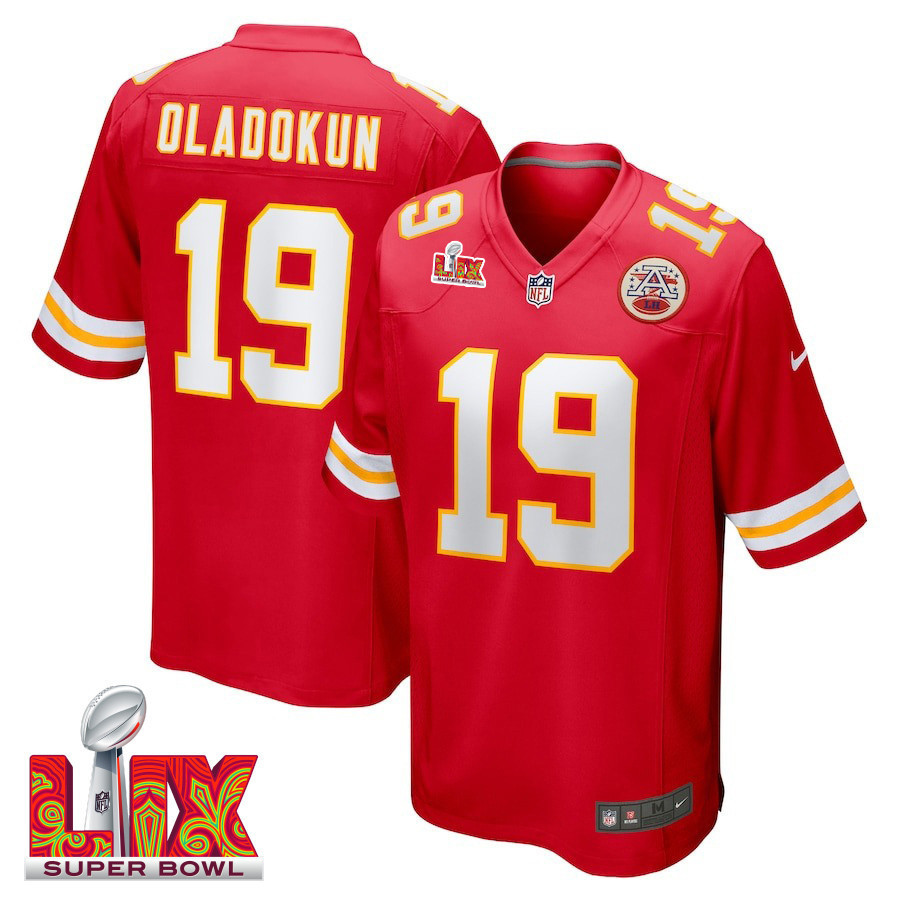 Chris Oladokun #19 Kansas City Chiefs Super Bowl LIX Jersey - Men's - Red