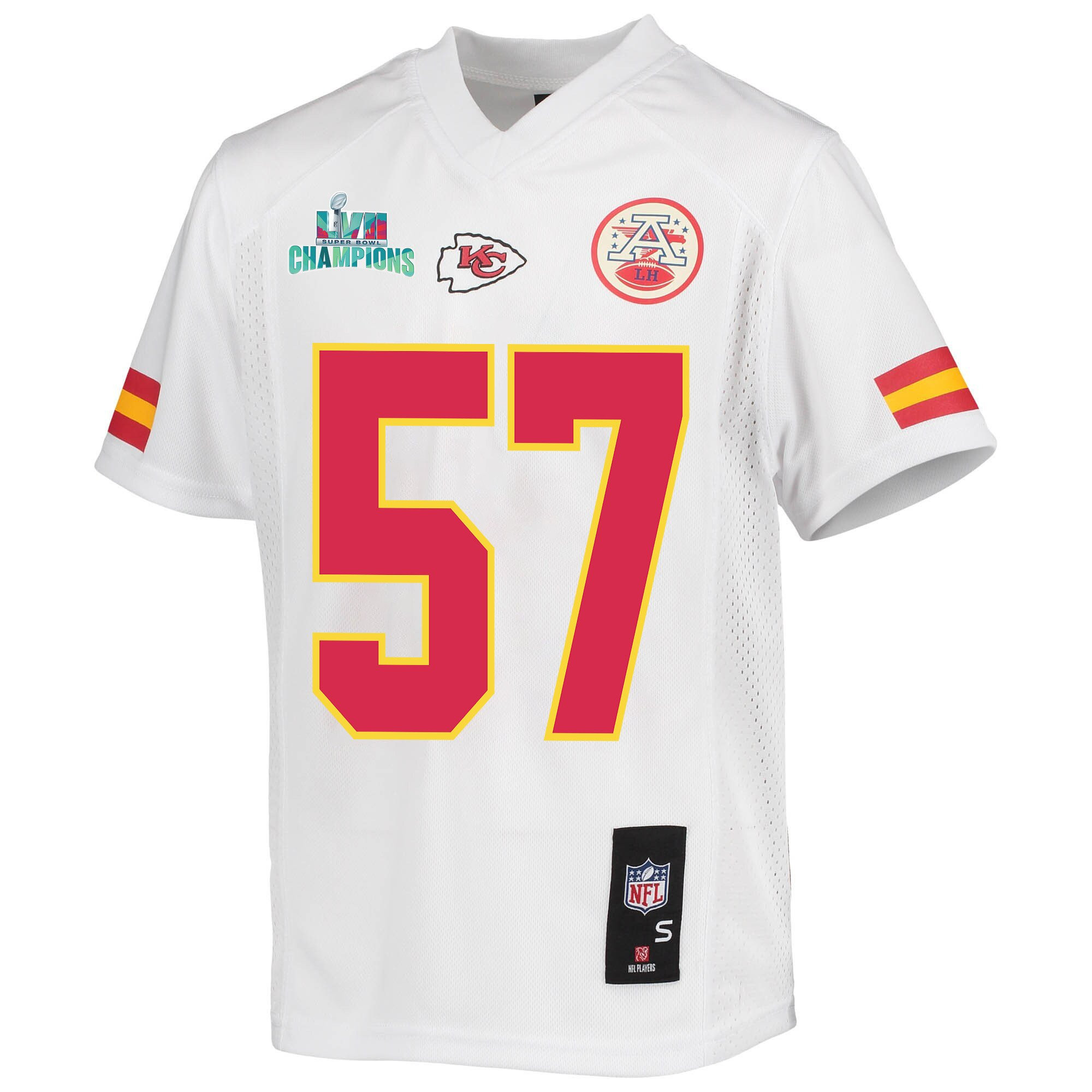 Orlando Brown 57 Kansas City Chiefs Super Bowl LVII Champions Youth Game Jersey - White