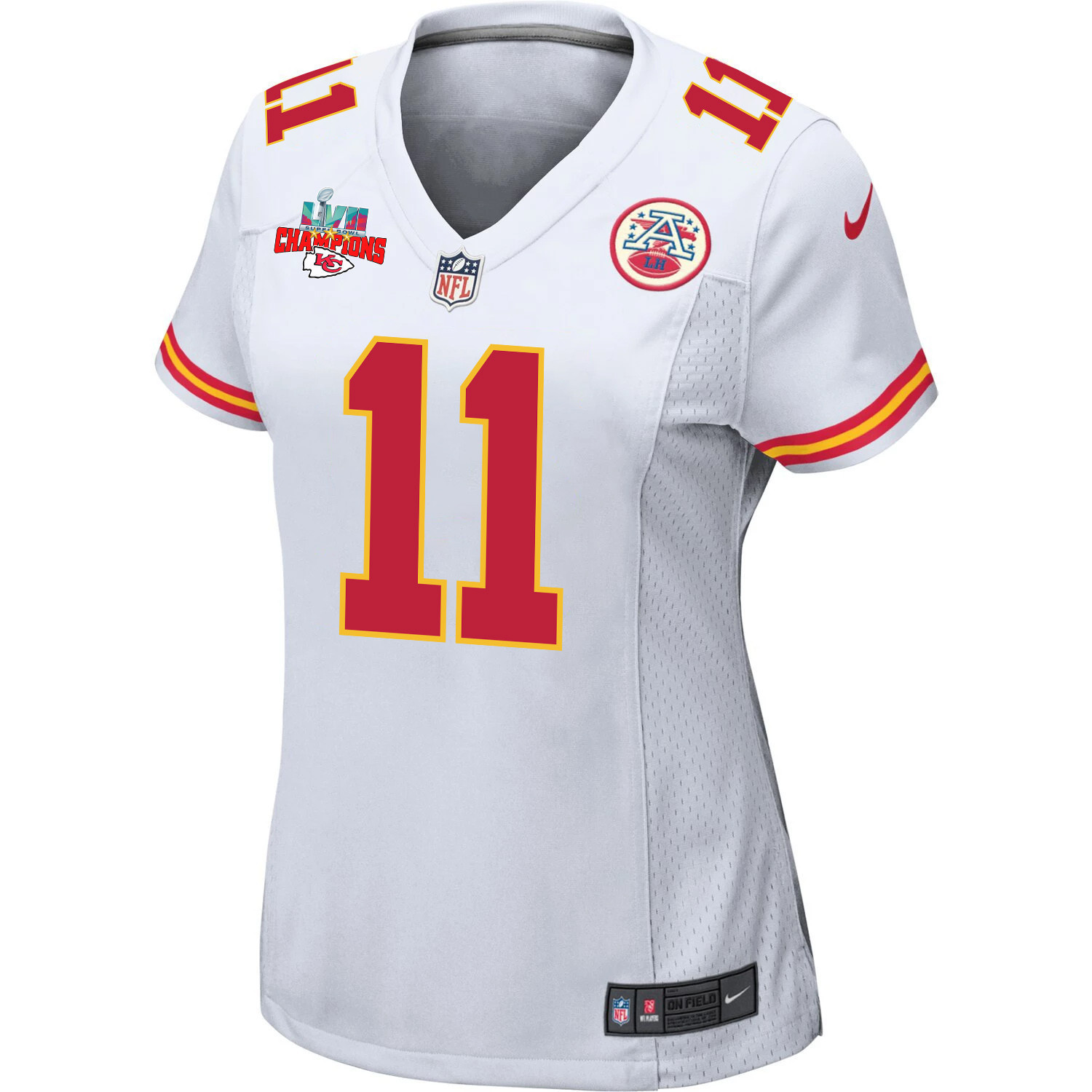 Marquez Valdes-Scantling 11 Kansas City Chiefs Super Bowl LVII Champions 3 Stars Women Game Jersey - White