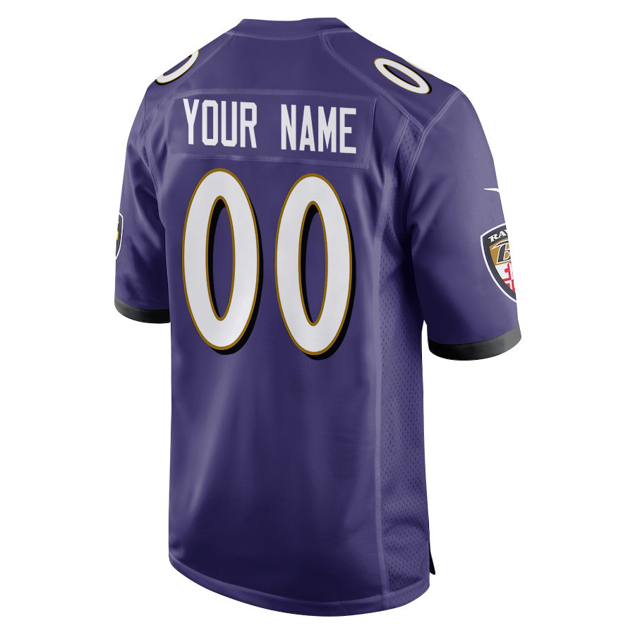 Baltimore Ravens Super Bowl LIX New Orleans Patch Game Men Custom Jersey - Purple