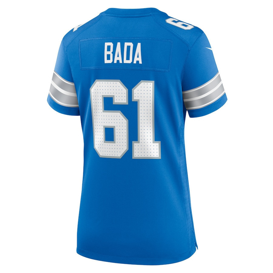David Bada #61 Detroit Lions Super Bowl LIX Women's Jersey - Blue